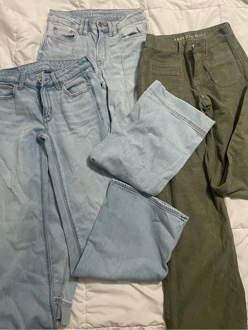 American Age Light Wash Denim Pants and corduroy pants bundle